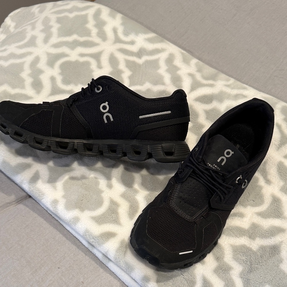 On Running Women's Black and White Athletic Shoes
